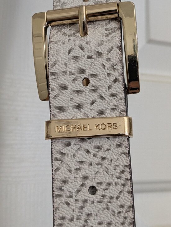 Michael Kors Cream & Gold Women\'s Belt 553143 XL New main image 4